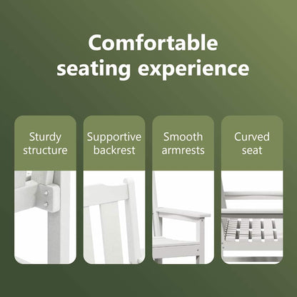 Garden Bench White 120 x 59 x 88 cm HDPE