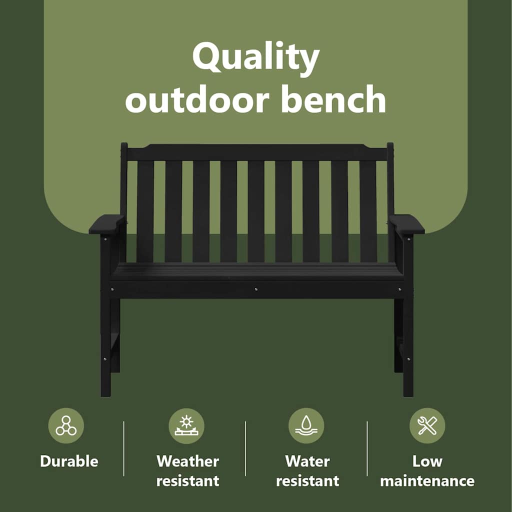 Garden Bench Black 120 x 59 x 88 cm HDPE