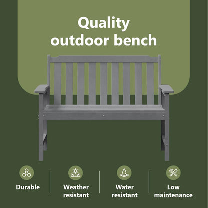 Garden Bench Light Grey 120 x 59 x 88 cm HDPE