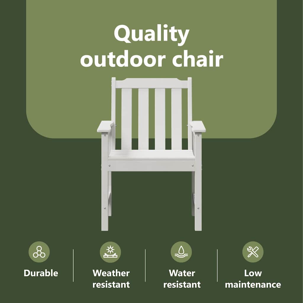 Garden Dining Chair 2 pcs White 65.5 x 59 x 88 cm HDPE