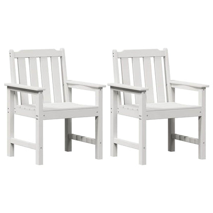 Garden Dining Chair 2 pcs White 65.5 x 59 x 88 cm HDPE
