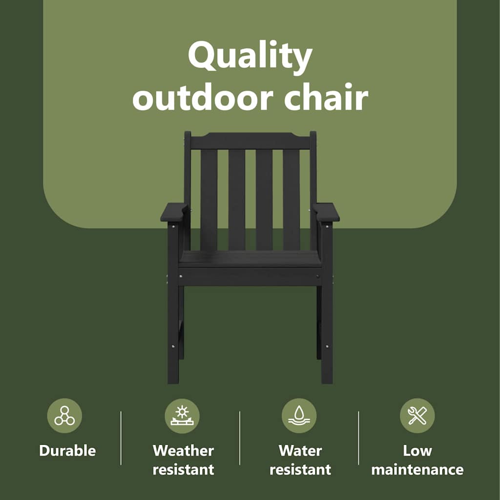 Garden Dining Chair 2 pcs Black 65.5 x 59 x 88 cm HDPE