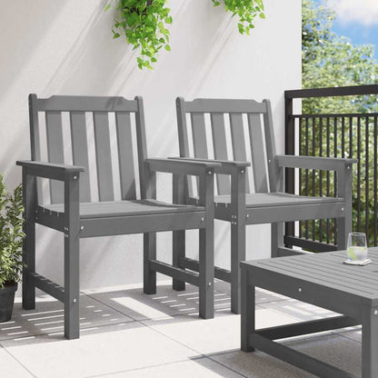 Garden Dining Chair 2 pcs Light Grey 65.5 x 59 x 88 cm HDPE