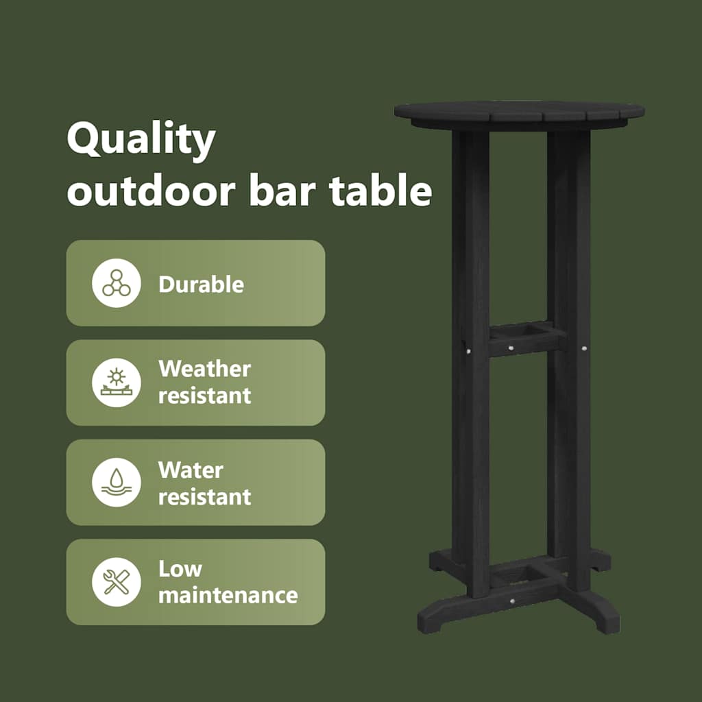 Bar Table Black 55 x 55 x 107 cm Polyethylene