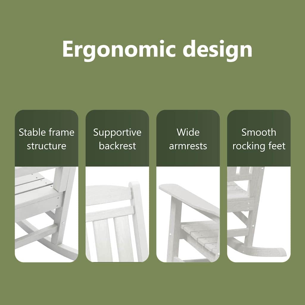 Garden Rocking Chair White 92 x 70 x 108cm HDPE