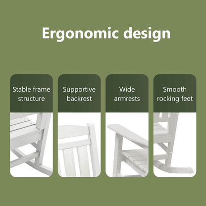 Garden Rocking Chair White 92 x 70 x 108cm HDPE