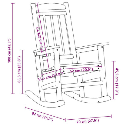Garden Rocking Chair White 92 x 70 x 108cm HDPE