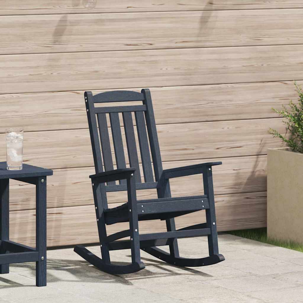 Garden Rocking Chair Navy Blue 92 x 70 x 108cm HDPE