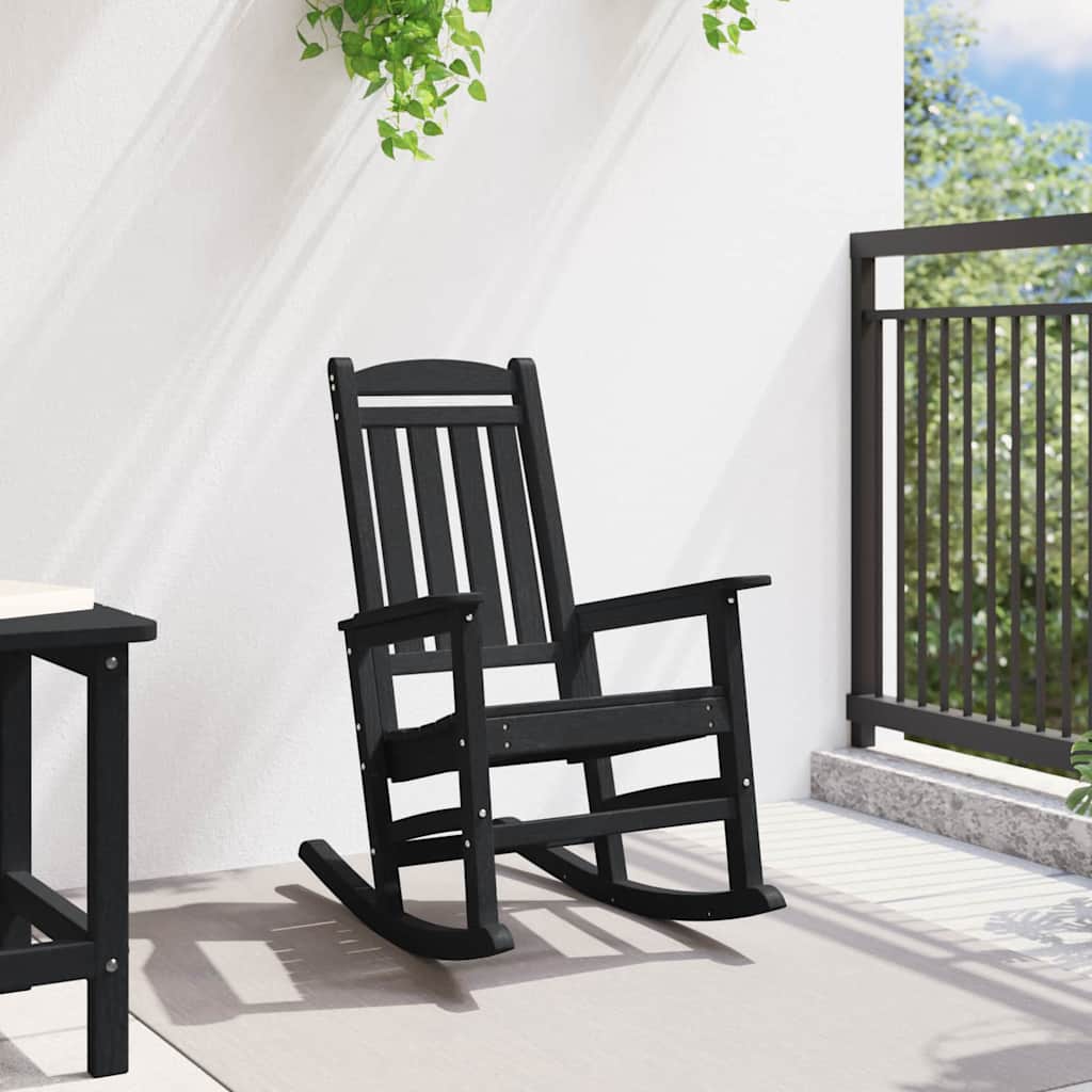 Garden Rocking Chair Black 92 x 70 x 108cm HDPE