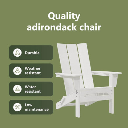 Folding Adirondack Chair White 80.5 x 74.5 x 92 cm HDPE