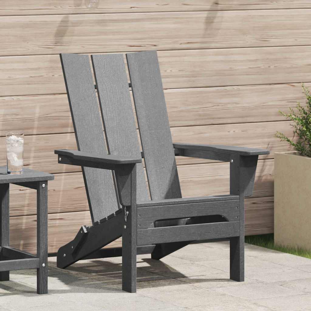 Folding Adirondack Chair Light Grey 80.5 x 74.5 x 92 cm HDPE