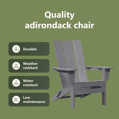 Folding Adirondack Chair Light Grey 80.5 x 74.5 x 92 cm HDPE