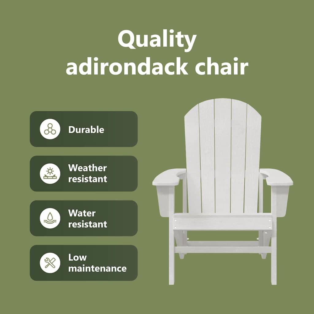 Adirondack Chair White 82 x 74 x 92 cm HDPE