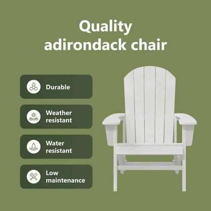 Adirondack Chair White 82 x 74 x 92 cm HDPE