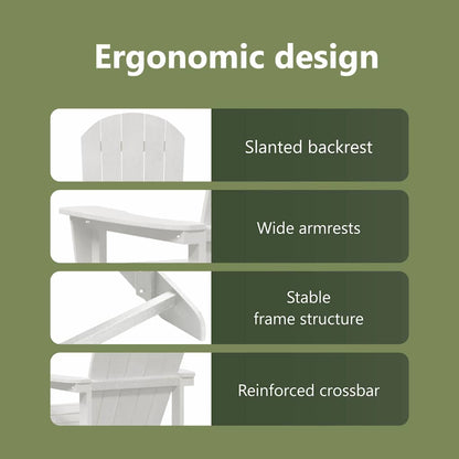 Adirondack Chair White 82 x 74 x 92 cm HDPE