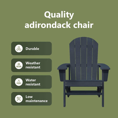 Adirondack Chair Navy Blue 82 x 74 x 92 cm HDPE