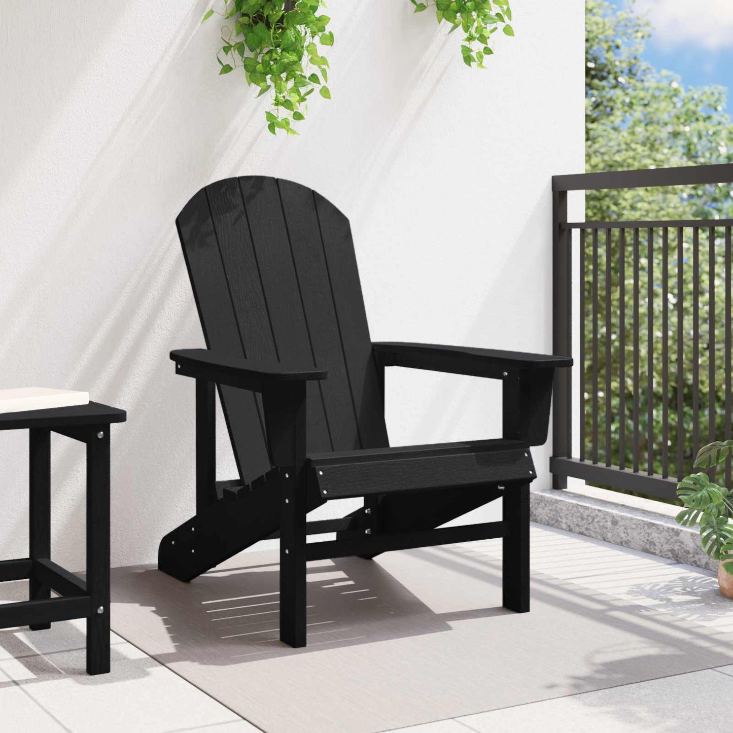 Adirondack Chair Black 82 x 74 x 92 cm HDPE