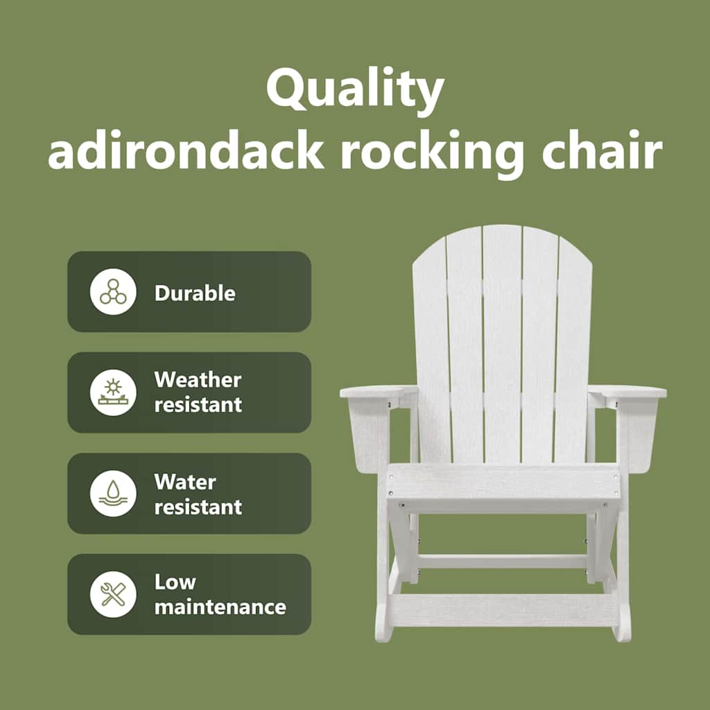 Adirondack Rocking Chair White 92 x 73.5 x 92 cm HDPE