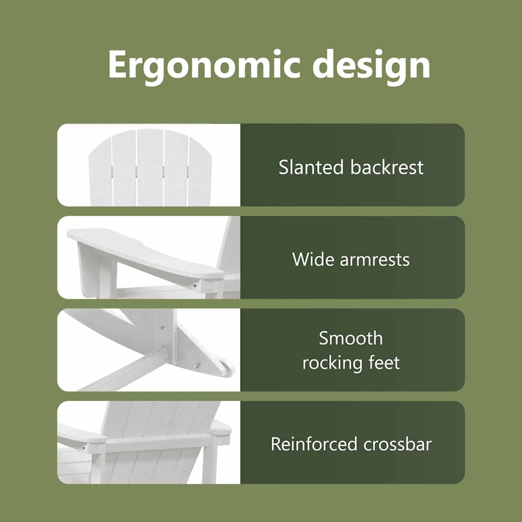 Adirondack Rocking Chair White 92 x 73.5 x 92 cm HDPE