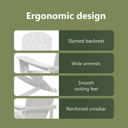 Adirondack Rocking Chair White 92 x 73.5 x 92 cm HDPE