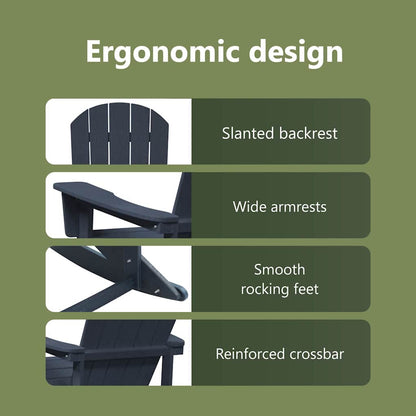 Adirondack Rocking Chair Navy Blue 92 x 73.5 x 92 cm HDPE