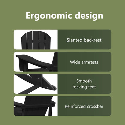 Adirondack Rocking Chair Black 92 x 73.5 x 92 cm HDPE