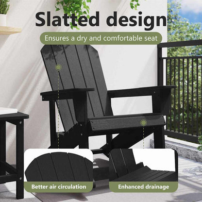 Adirondack Rocking Chair Black 92 x 73.5 x 92 cm HDPE