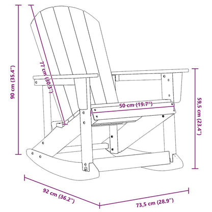 Adirondack Rocking Chair Black 92 x 73.5 x 92 cm HDPE