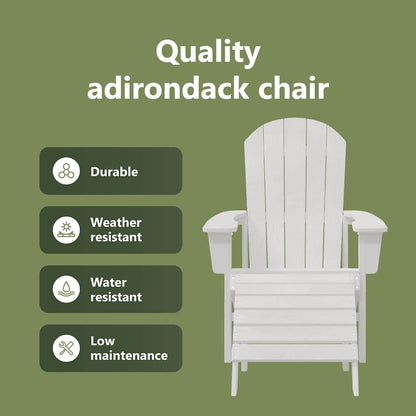 Adirondack Chair White 82 x 74 x 92 cm HDPE