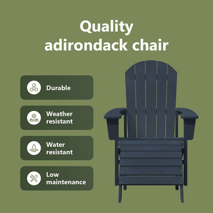 Adirondack Chair Navy Blue 82 x 74 x 92 cm HDPE