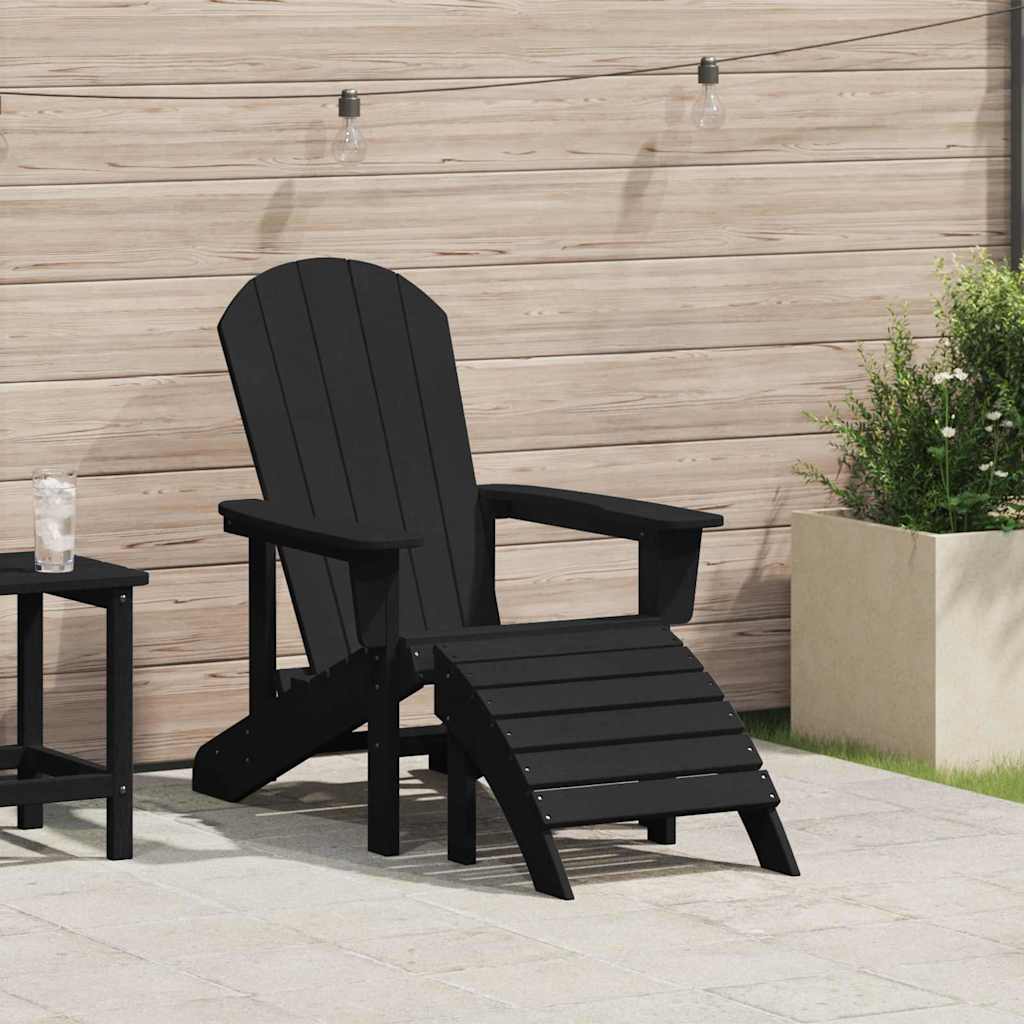 Adirondack Chair Black 82 x 74 x 92 cm HDPE
