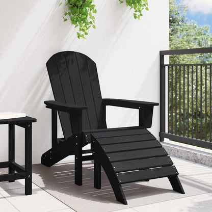 Adirondack Chair Black 82 x 74 x 92 cm HDPE
