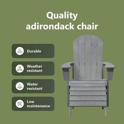 Adirondack Chair Light Grey 82 x 74 x 92 cm HDPE