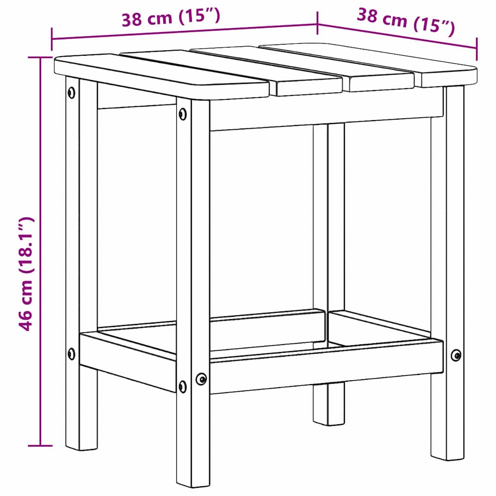 Side Table Light Grey 38 x 38 x 46 cm Polyethylene