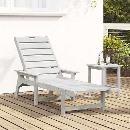 Sun Lounger White 195.5 x 53 x 98.5 cm HDPE
