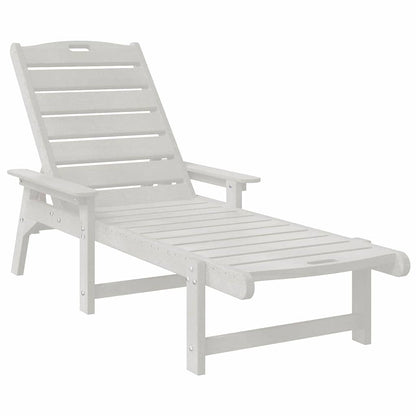 Sun Lounger White 195.5 x 53 x 98.5 cm HDPE