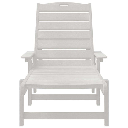 Sun Lounger White 195.5 x 53 x 98.5 cm HDPE
