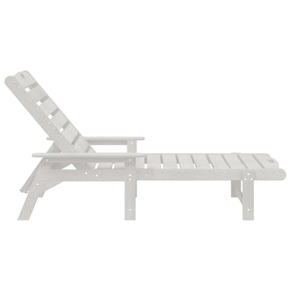 Sun Lounger White 195.5 x 53 x 98.5 cm HDPE