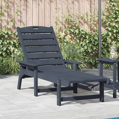 Sun Lounger Navy Blue 195.5 x 53 x 98.5 cm HDPE