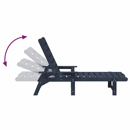 Sun Lounger Navy Blue 195.5 x 53 x 98.5 cm HDPE
