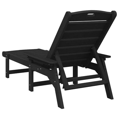 Sun Lounger Black 195.5 x 53 x 98.5 cm HDPE