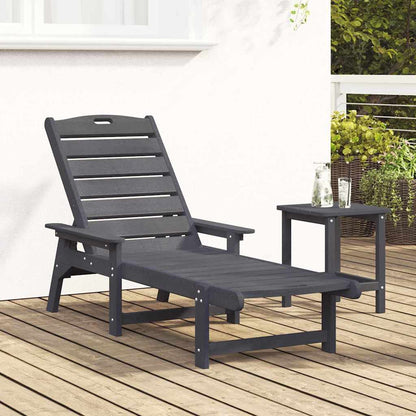 Sun Lounger Light Grey 195.5 x 53 x 98.5 cm HDPE