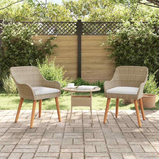 Garden Chair 2 pcs Beige 62.5 x 55 x 82 cm Poly Rattan