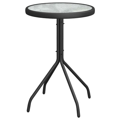 Garden Bistro Set 3 pcs Black Steel