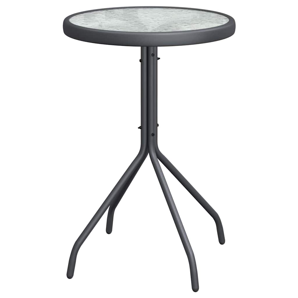 Garden Bistro Set 3 pcs Grey Steel