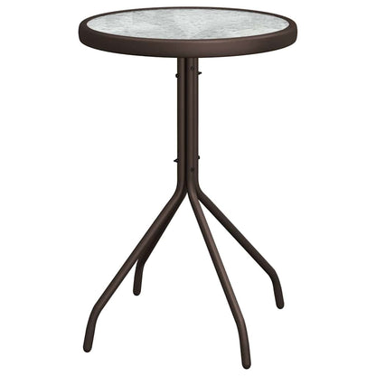 Garden Bistro Set 3 pcs Brown Steel