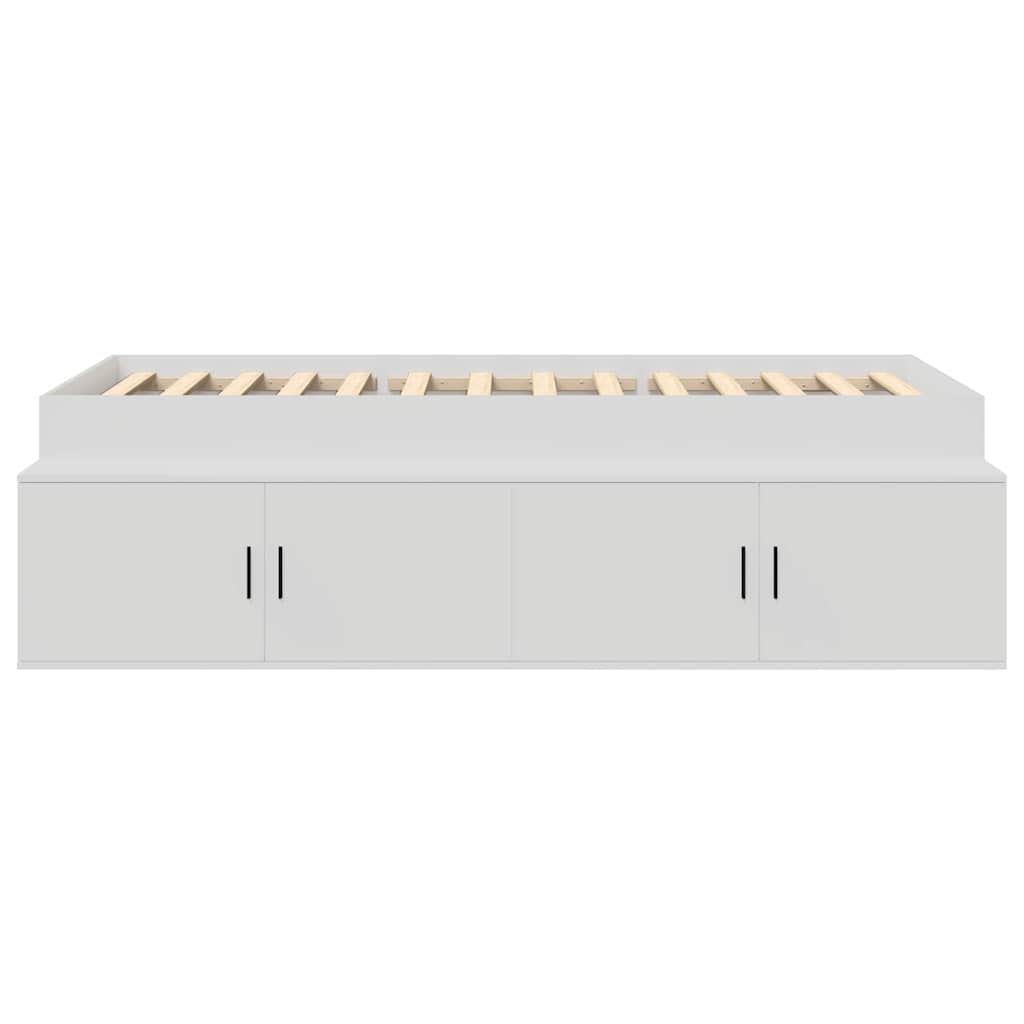 Bed Frame with Drawer White 90 x 200 cm Engineered Wood