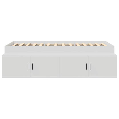 Bed Frame with Drawer White 90 x 200 cm Engineered Wood