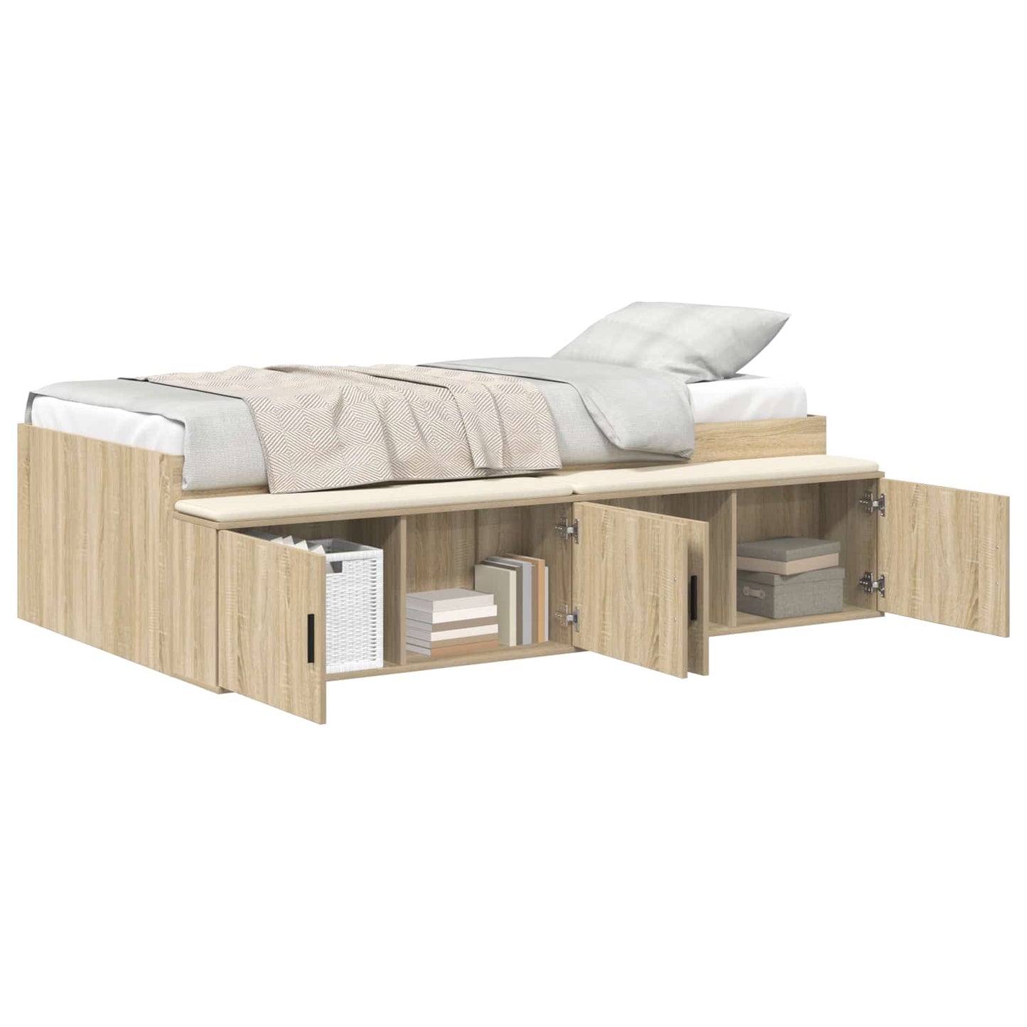 Bed Frame with Drawer Sonoma Oak 90 x 200 cm Engineered Wood