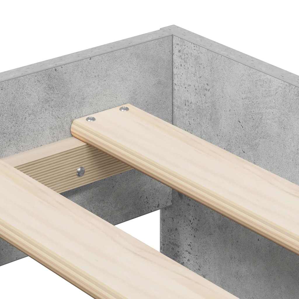 Bed Frame with Drawer Concrete Grey 90 x 200 cm Engineered Wood